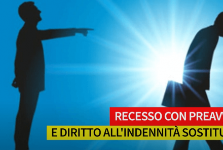 Recesso con preavviso e diritto all’indennità sostitutiva