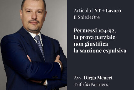 Permessi 104/92, la prova parziale non giustifica la sanzione espulsiva