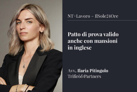 Patto di prova valido anche con mansioni in inglese