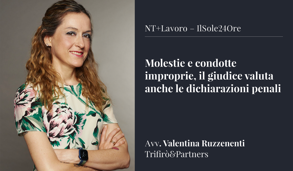 Molestie e condotte improprie, il giudice valuta anche le dichiarazioni penali