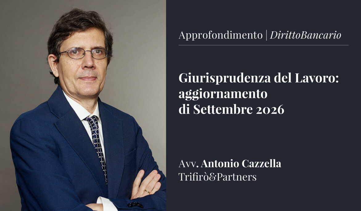 Giurisprudenza del Lavoro – Settembre 2026